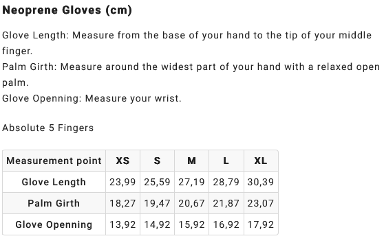 Billabong Glove Size Chart 23 0 Tabla de Tallas